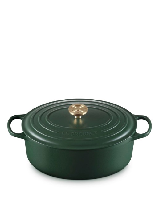 Le Creuset Forêt braadpan 28 cm  - achterkant 4 donkergroen