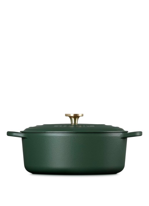 Le Creuset Forêt braadpan 28 cm  - detail donkergroen