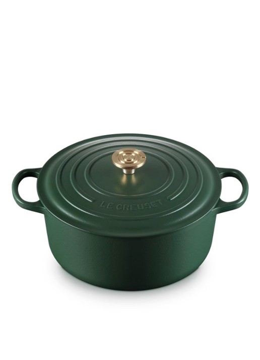 Le Creuset Forêt braadpan 28 cm  - achterkant 4 donkergroen