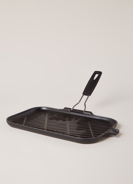 Le Creuset Grillpan 36 x 20 cm  - voorkant 2 mat zwart / zwart