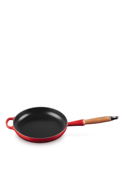 Le Creuset Koekenpan 24 cm  - achterkant kersenrood / rood