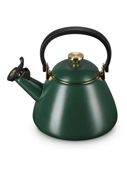 Le Creuset Kone Forêt fluitketel 1,6 liter - achterkant 4 donkergroen