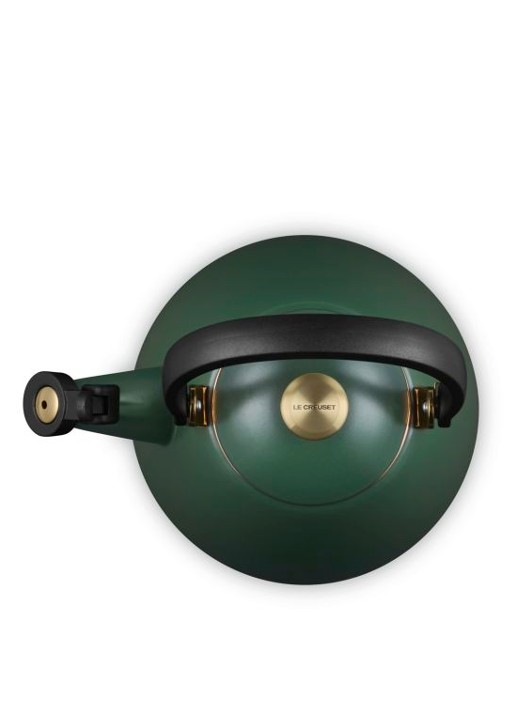 Le Creuset Kone Forêt fluitketel 1,6 liter - detail 2 donkergroen