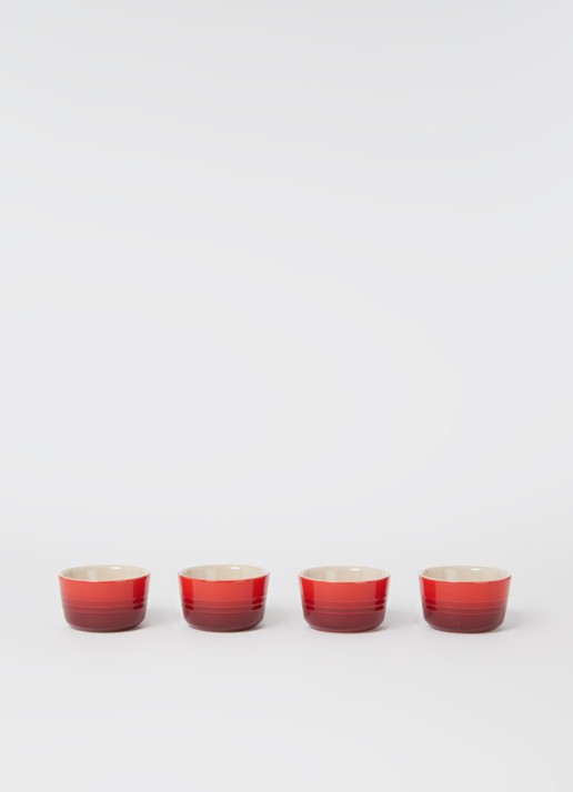 Le Creuset Mini ramekin 7,2 cm set van 4 - voorkant 3 kersenrood / rood