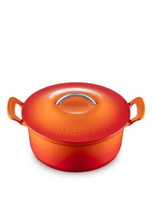 Le Creuset Modern Heritage braadpan 26 cm - detail oranjerood