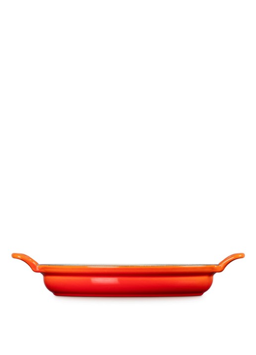 Le Creuset Modern Heritage ovenschaal/braadslede 28 cm - achterkant 5 oranjerood