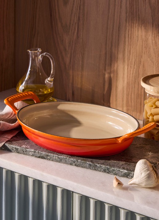 Le Creuset Modern Heritage ovenschaal/braadslede 28 cm - voorkant 2 oranjerood