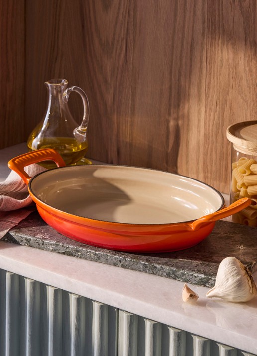Le Creuset Modern Heritage ovenschaal/braadslede 28 cm - voorkant 5 bordeauxrood
