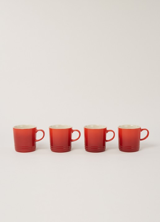 Le Creuset Mok 35 cl set van 4 - voorkant 2 kersenrood / rood