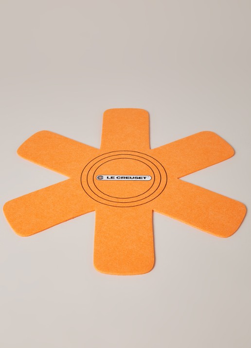 Le Creuset Pannenbeschermers set van 3 - voorkant 2 oranje