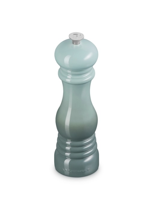 Le Creuset Pepermolen 21 cm - detail zeegroen
