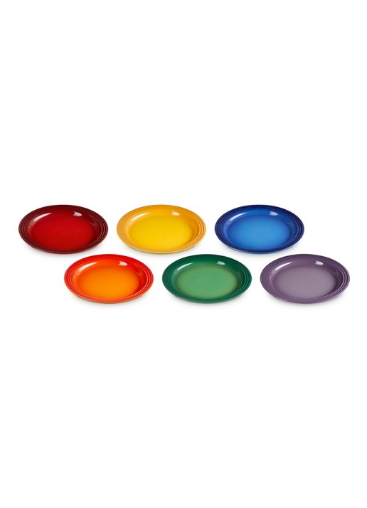 Le Creuset Rainbow dinerbord 27,3 cm set van 6
