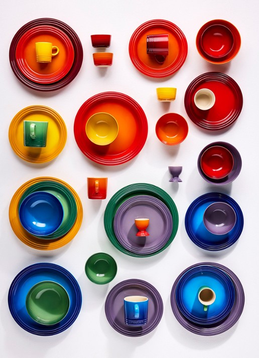 Le Creuset Rainbow dinerbord 27,3 cm set van 6 - voorkant 4 rood