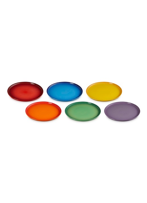 Le Creuset Rainbow dinerbord 27 cm set van 6 - detail 2 rood