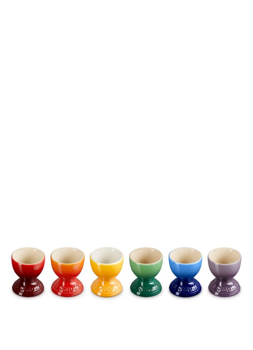 Le Creuset Rainbow eierdop 5,9 cm set van 6 - detail rood