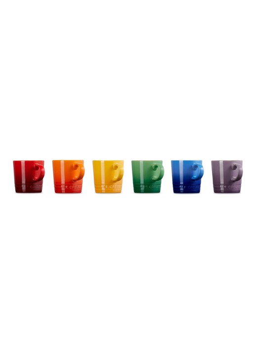 Le Creuset Rainbow espressokopje 10 cl set van 6 - detail rood