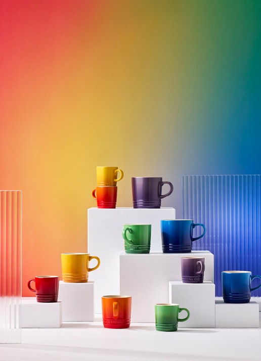 Le Creuset Rainbow espressokopje 10 cl set van 6 - voorkant 4 rood