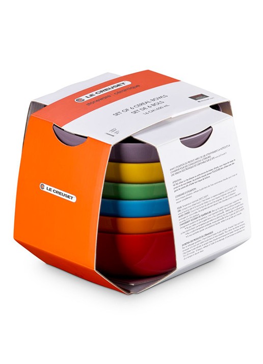 Le Creuset Rainbow kom 16,2 cm set van 6 - detail 2 rood