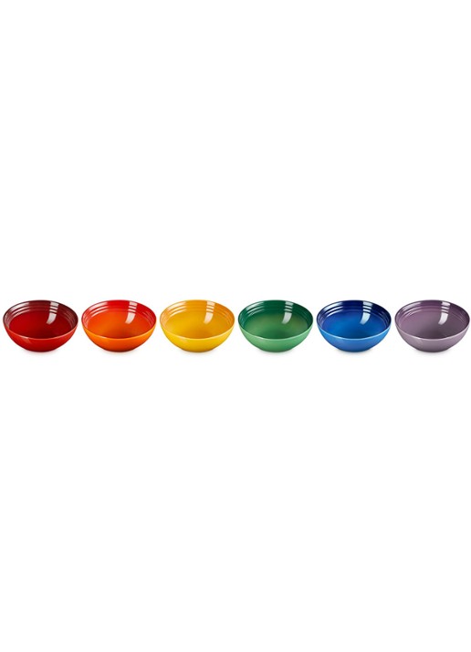 Le Creuset Rainbow kom 16,2 cm set van 6