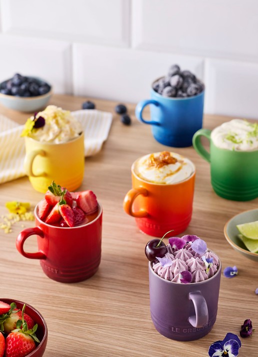 Le Creuset Rainbow kopje 20 cl set van 6 - achterkant 4 rood