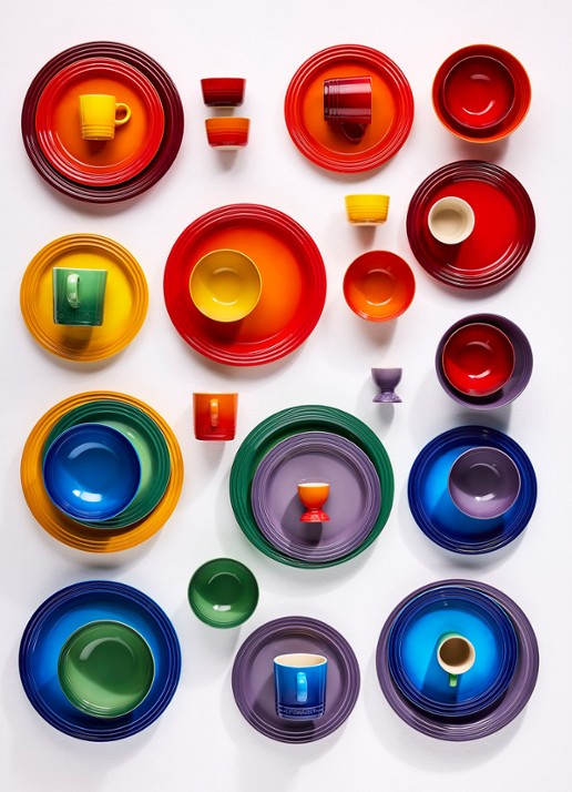 Le Creuset Rainbow mok 35 cl set van 6 - achterkant 2 rood