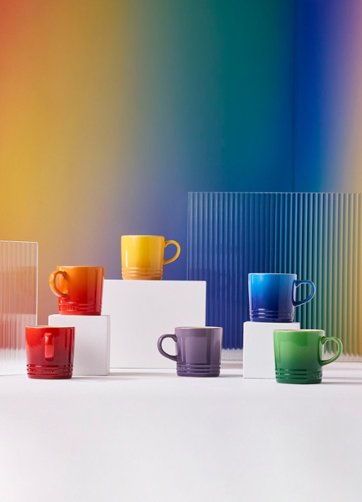 Le Creuset Rainbow mok 35 cl set van 6 - voorkant 4 rood