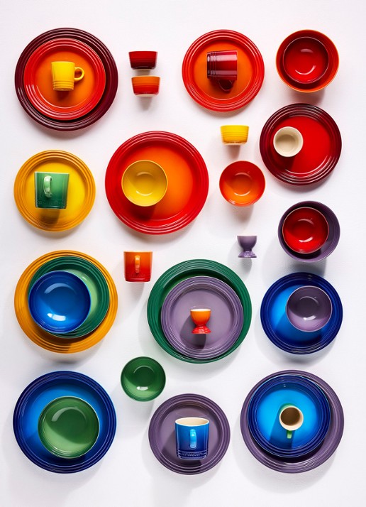 Le Creuset Rainbow ramekin 10 cl set van 6 - achterkant 4 rood