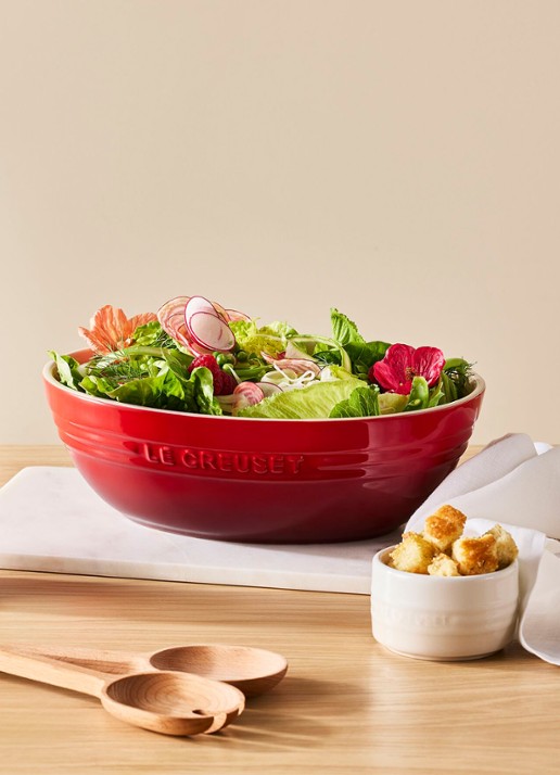 Le Creuset Serveerschaal 29 cm - voorkant 3 steenrood