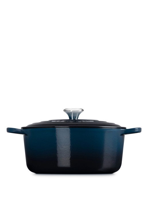 Le Creuset Signature braad-/stoofpan Ø28 cm - achterkant donkerblauw