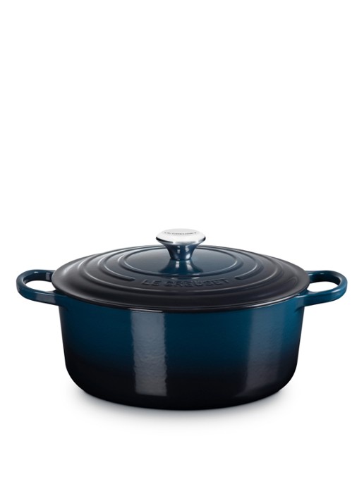 Le Creuset Signature braad-/stoofpan Ø28 cm - voorkant 3 donkerblauw
