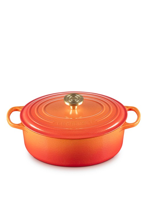 Le Creuset Signature braad-/stoofpan Ø29 cm - voorkant 2 oranje