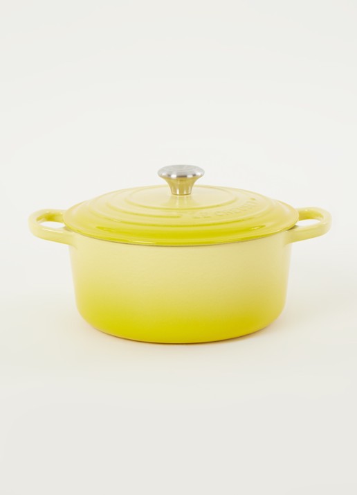 Le Creuset Signature braadpan 22 cm - voorkant 3 geel