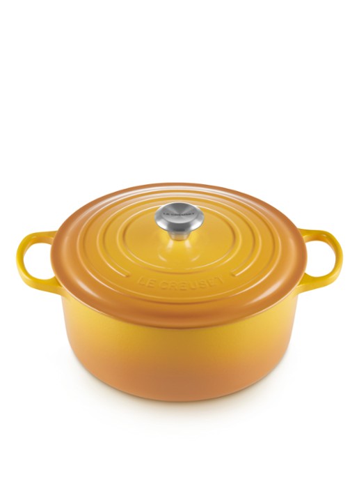 Le Creuset Signature braadpan 24 cm  - detail nectar / oranje