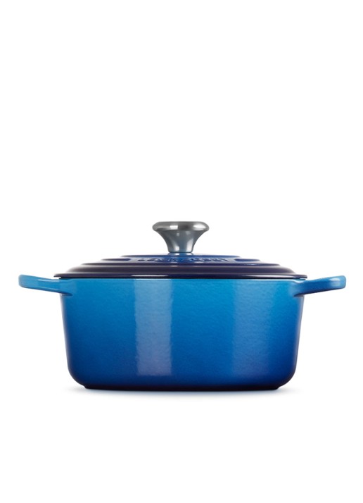 Le Creuset Signature braadpan Ø24 cm - achterkant azure / blauw