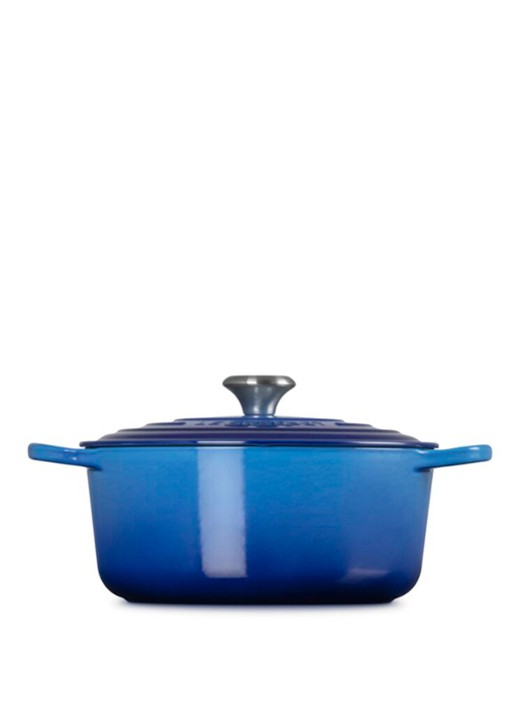 Le Creuset Signature braadpan 26 cm - achterkant royalblauw