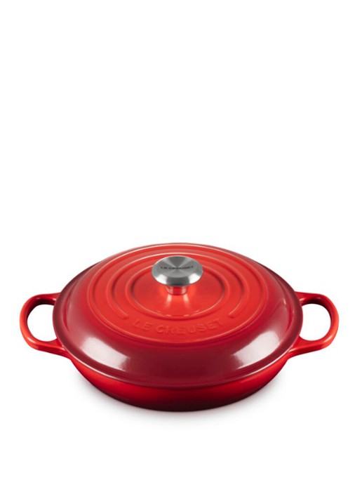 Le Creuset Signature braadpan 26 cm - voorkant 2 donkerrood