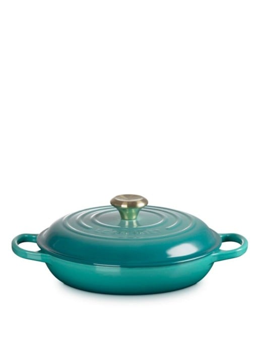 Le Creuset Signature braadpan 30 cm - achterkant blauw