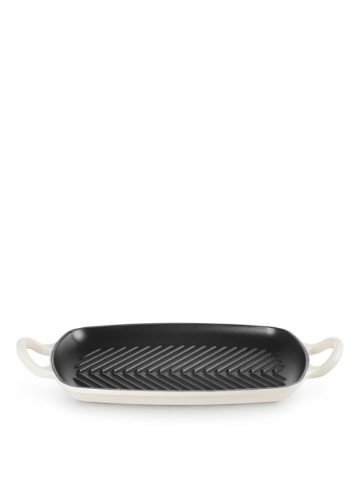 Le Creuset Signature grill 30 cm - voorkant 2 gebroken wit