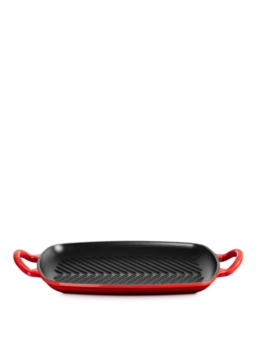 Le Creuset Signature grill 30 cm - voorkant steenrood