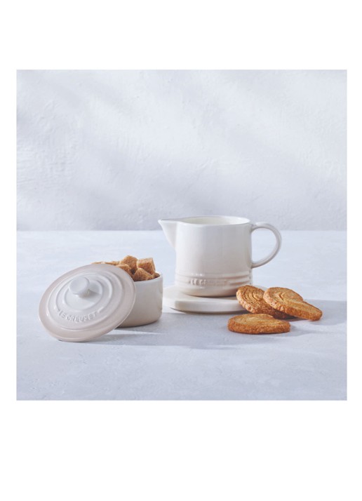Le Creuset Signature melk- en suikerset  - detail 4 meringue / beige