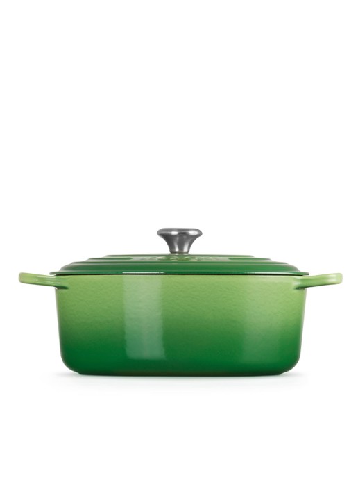 Le Creuset Signature ovale braadpan 29 cm - detail bamboo / groen