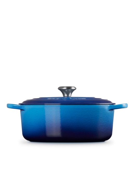Le Creuset Signature ovale braadpan 29 cm - achterkant azure / blauw