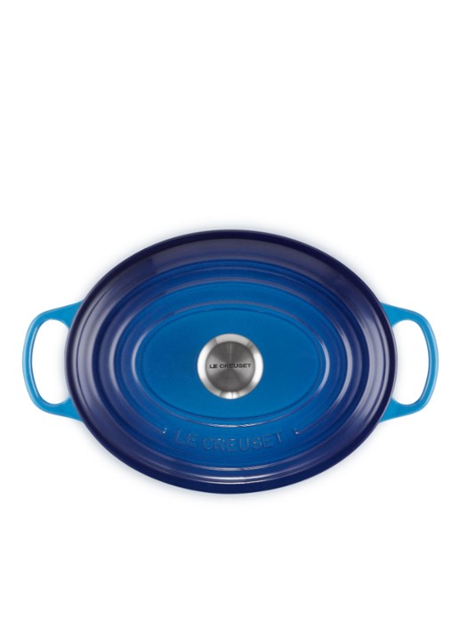 Le Creuset Signature ovale braadpan 29 cm - detail 4 azure / blauw
