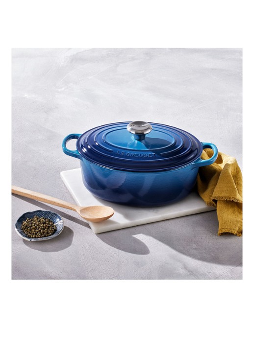 Le Creuset Signature ovale braadpan 29 cm - detail 6 azure / blauw