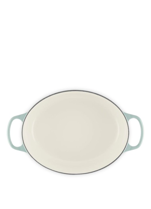 Le Creuset Signature ovale braadpan 31 cm - detail lichtgrijs