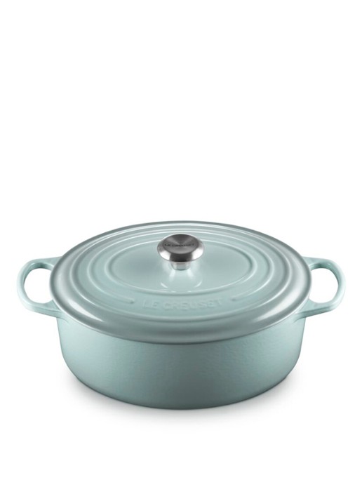 Le Creuset Signature ovale braadpan 31 cm - voorkant 4 lichtgrijs