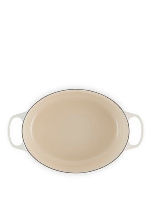Le Creuset Signature ovale braadpan 31 cm - detail gebroken wit