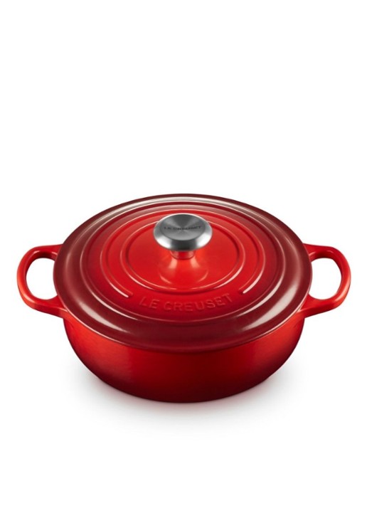 Le Creuset Signature sauteuse 24 cm - voorkant 3 steenrood