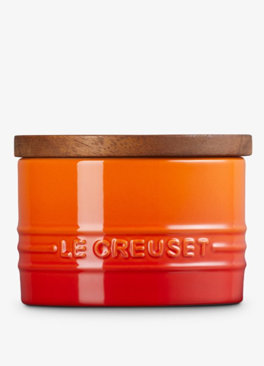 Le Creuset Signature voorraadpot 0,2 liter - achterkant 4 oranjerood