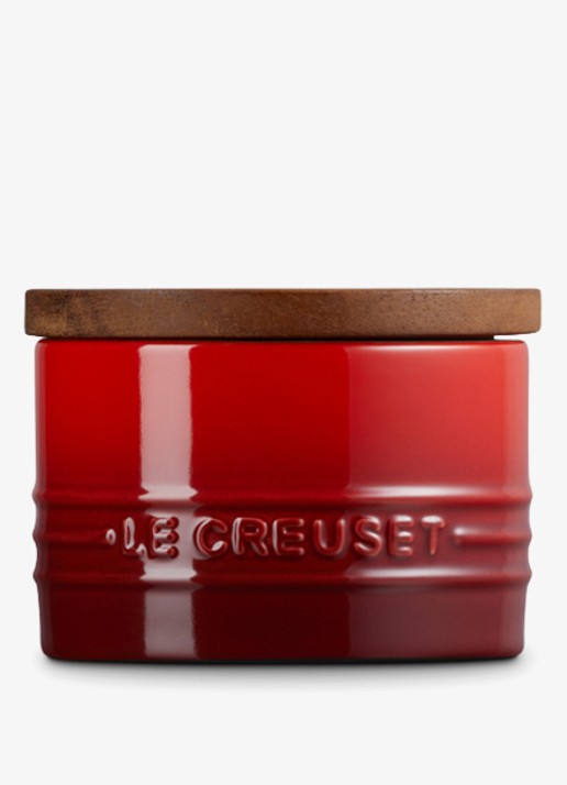 Le Creuset Signature voorraadpot 0,2 liter - achterkant 3 donkerrood